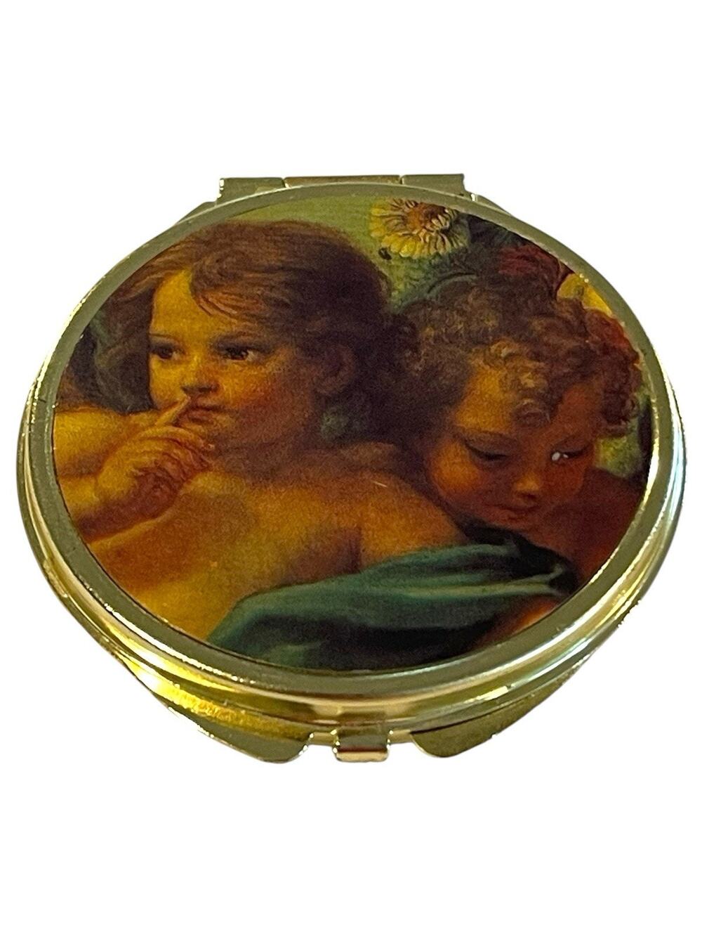 Mini Golden Round Jewelry Pill Box